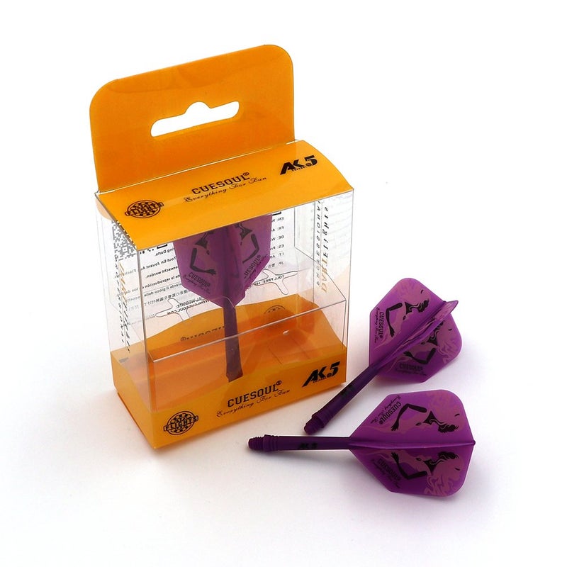 CUESOUL Integrated Dart Shaft and Flights Purple with Pattern Design - Image 4